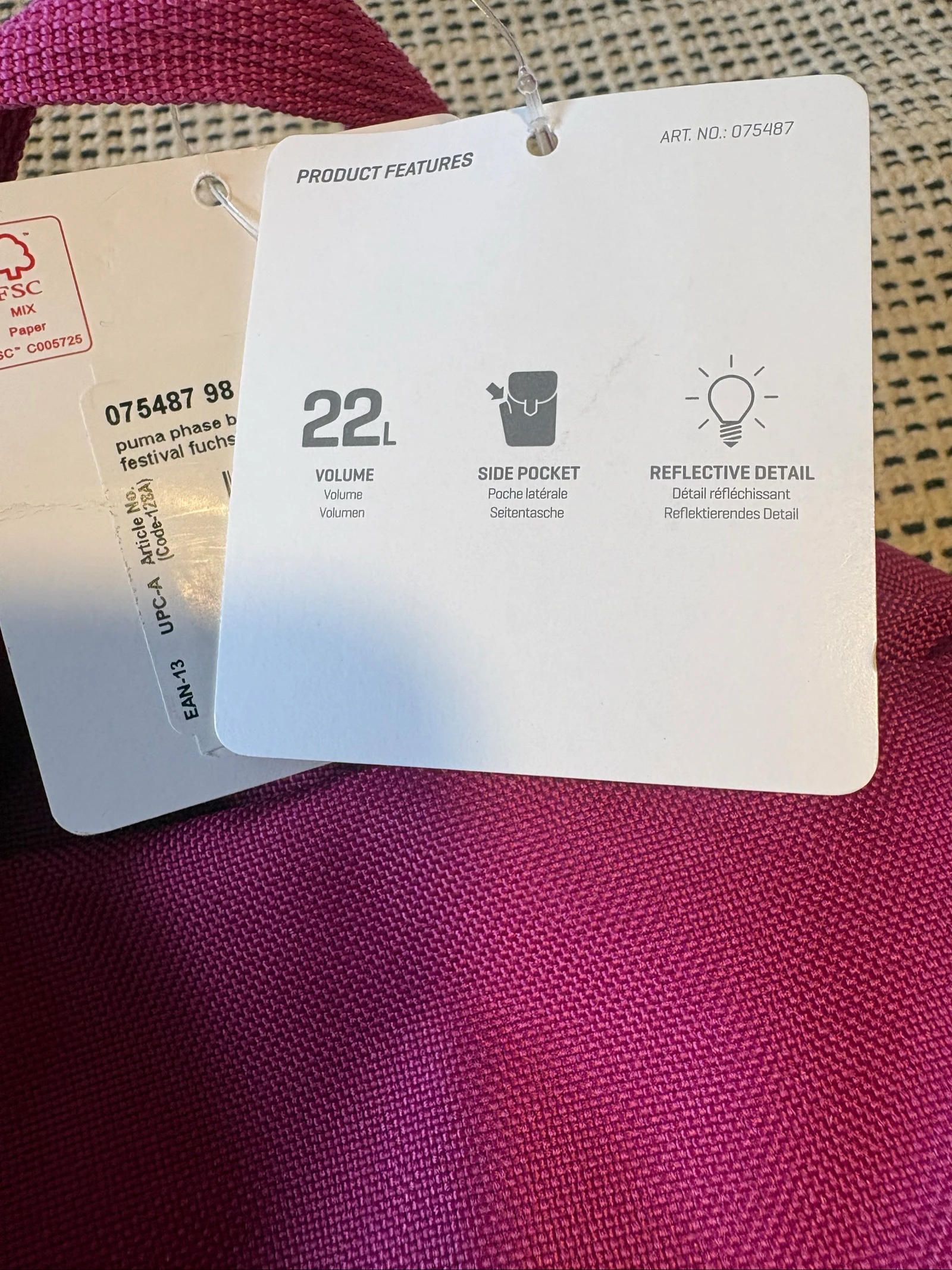 mochila puma phase backpack rosa fúcsia nova com etiquetas 22L – photo 5